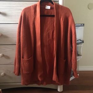 Active Ride Shop Oversized Knit Cardigan in Rust